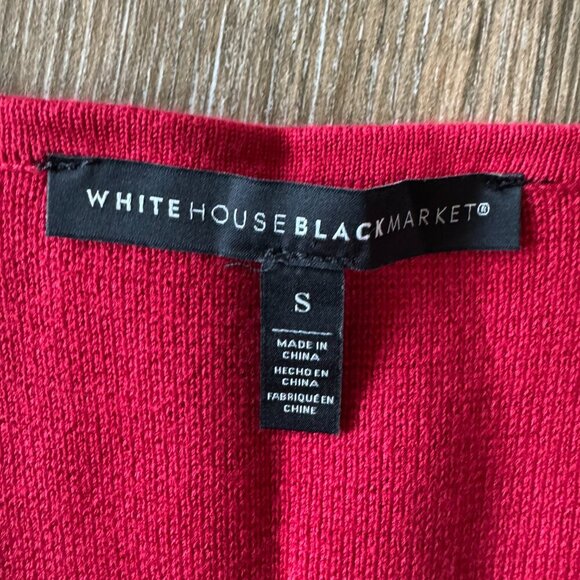 White House Black Market red sweater cardigan with peplum size small - Picture 2 of 7